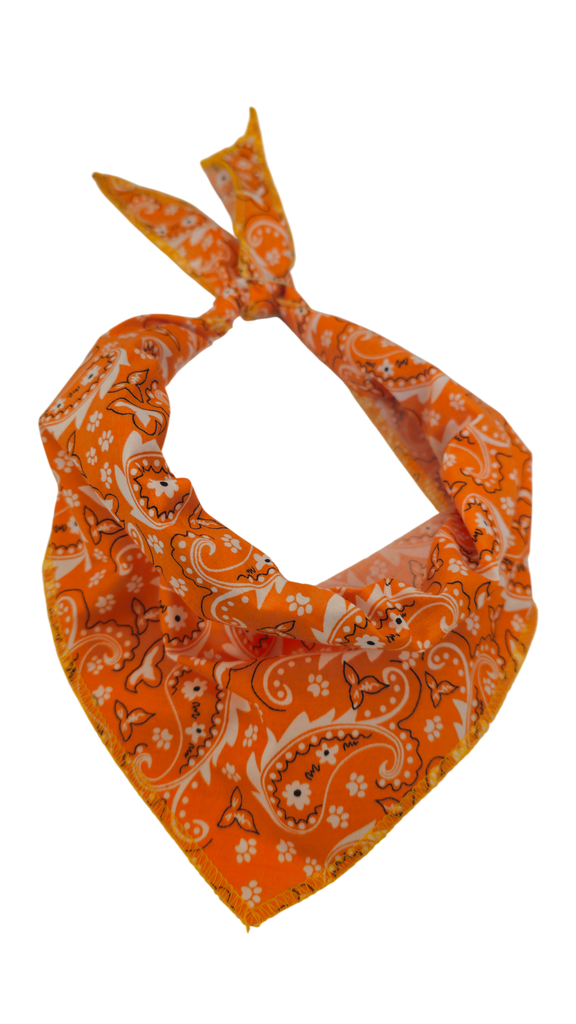 S3051 Paisley & Pawprints Bandana, Orange