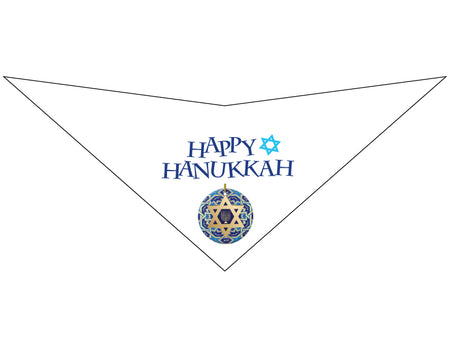 S3520 Happy Hanukkah Star Of David Bandana, White
