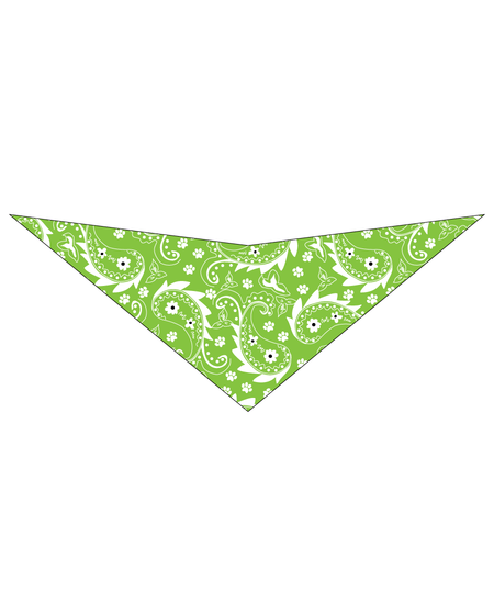 S3052 Paisley & Pawprints Bandana, Green