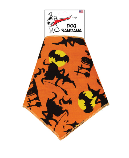 SA3058 - Haunted House Cemetary Dog Bandana, Orange