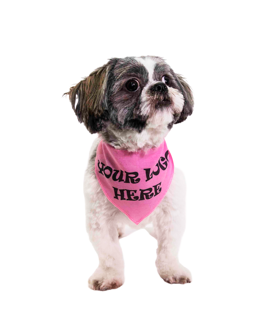 S3604 Black Logo Print, Light Pink Bandana