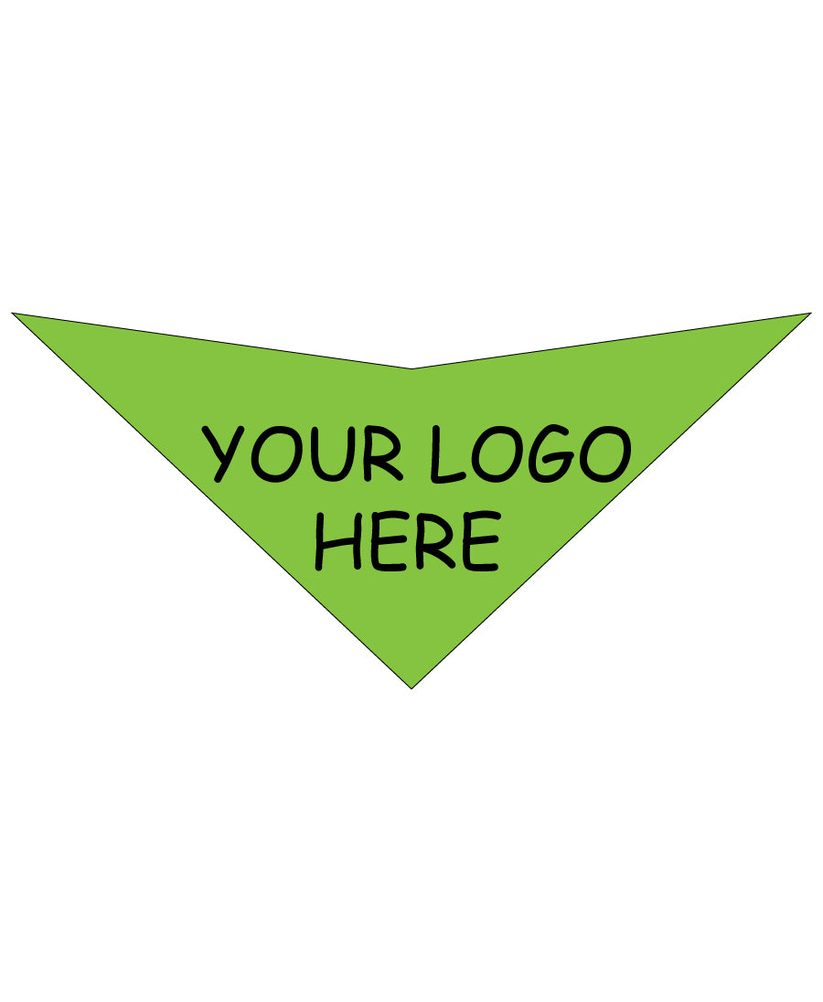S3605 Black Logo Print, Lime Green Bandana