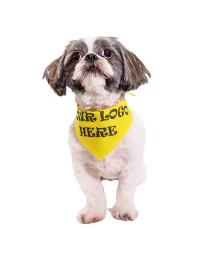 S3609 Black Logo Print, Golden Yellow Bandana