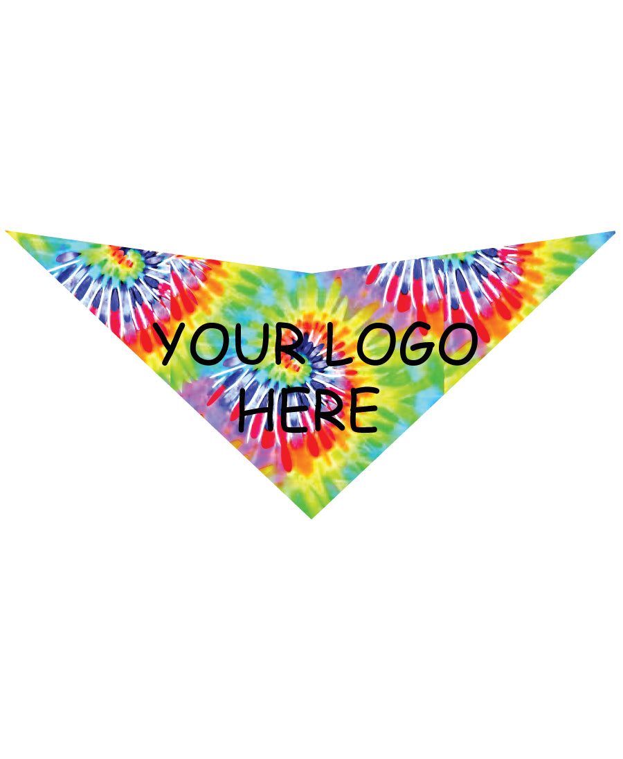 S3613 Black Logo Print, Tie Dye Bandana