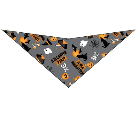 SAB3064 Halloween Party Doggie Bandana, Grey