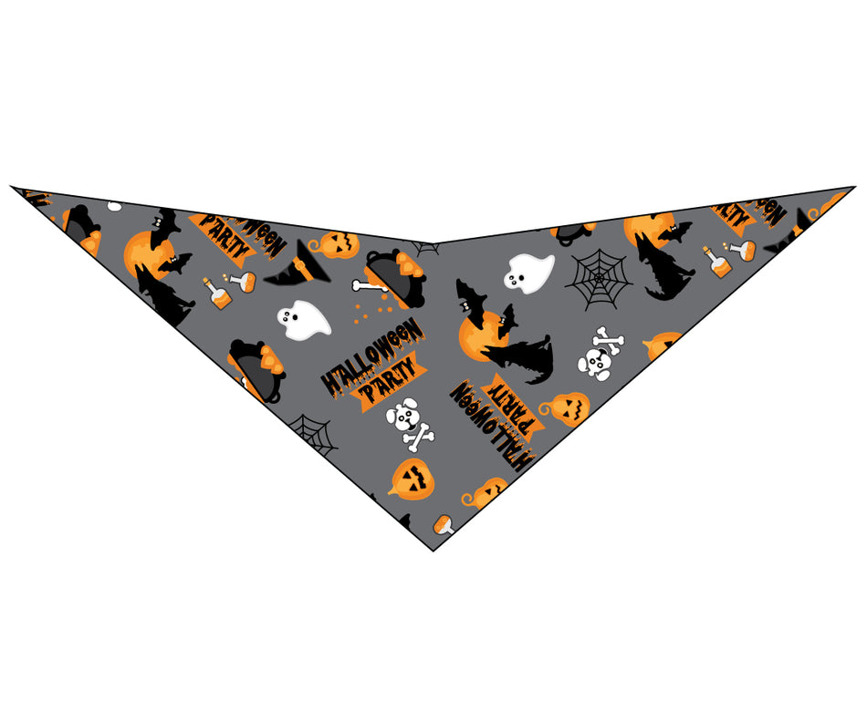 SAB3064 Halloween Party Doggie Bandana, Grey
