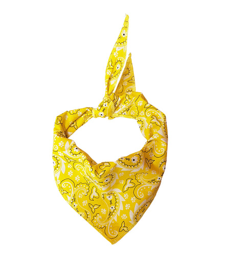 S3068 Paisley & Pawprints Bandana, Yellow