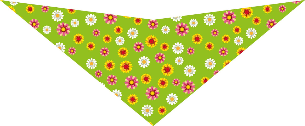 S3018 Flowers Doggie Bandana, Green