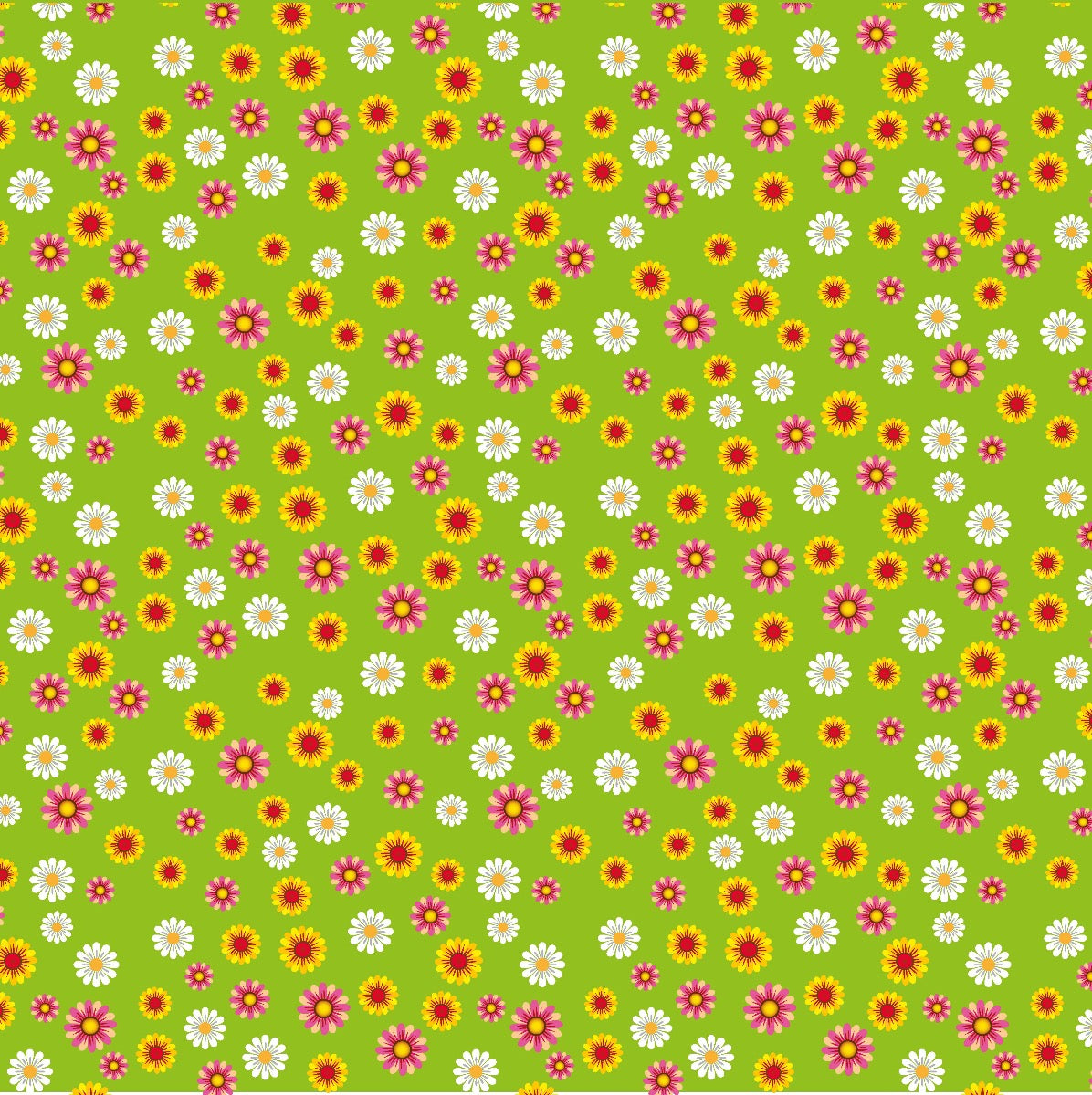 SQ3018 Flowers Doggie Bandana, Green