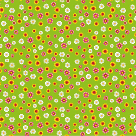 SQ3018 Flowers Doggie Bandana, Green