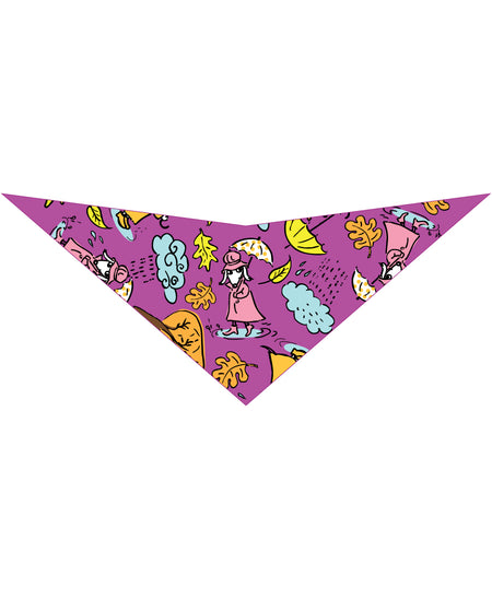 SA3071 Rainy Autumn Day Doggie Bandana, Purple