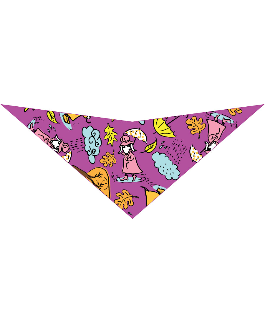 SA3071 Rainy Autumn Day Doggie Bandana, Purple