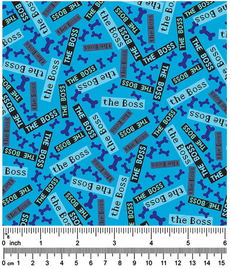 F7071 Doggie Boss Fabric Blue