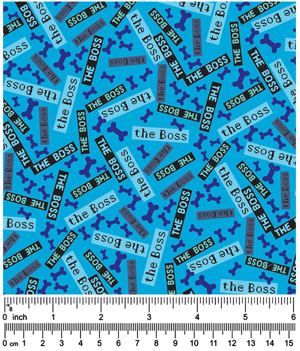 F7071 Doggie Boss Fabric Blue