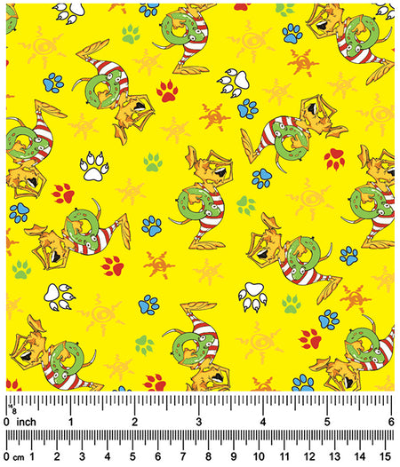 F7072 Summer Doggie Fabric Yellow