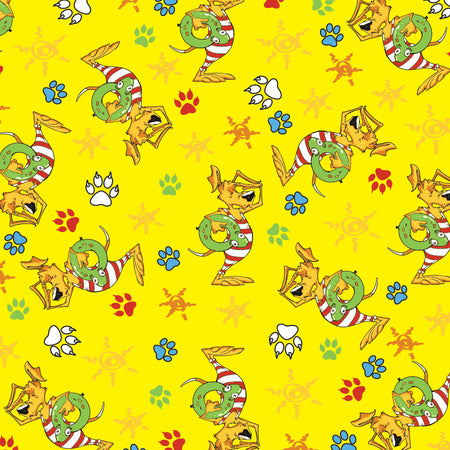 SQ3072 Summer Doggie Square Bandana Yellow