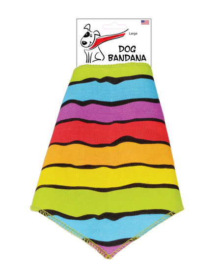 S3075 Rainbow Sunset Stripes Doggie Bandana, Striped