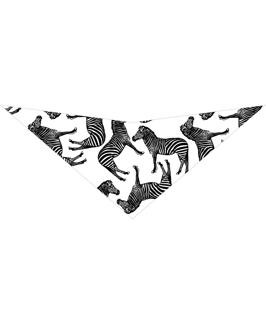 S3076 Zebra Doggie Bandana, White