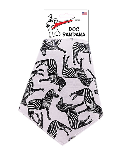 S3076 Zebra Doggie Bandana, White