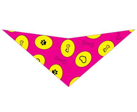 S3080 Paws, Bones & Hearts Bandana, Pink