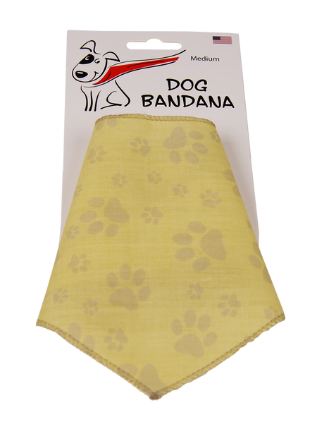 S3083 Brown Pawprints Bandana, Beige