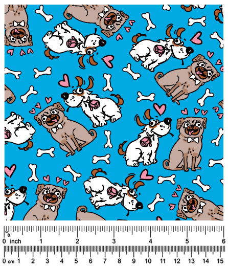 F7085 Doggy Fabric, Blue