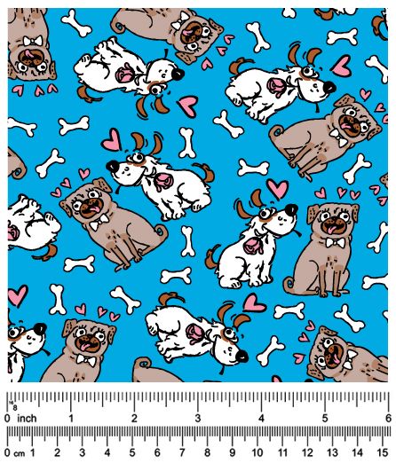 F7085 Doggie Fabric Blue
