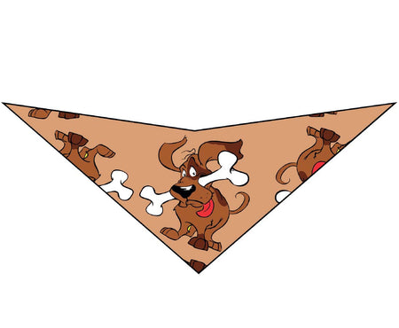 S3086 Happy Doggie With Bone Bandana, Brown