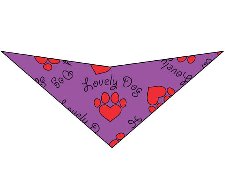 SA3087 - Lovely Dog Heart Pawprint Bandana, Purple