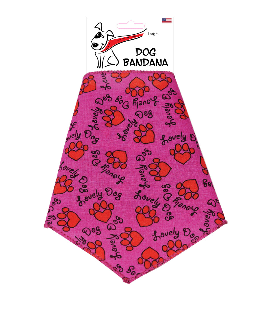 SA3087 - Lovely Dog Heart Pawprint Bandana, Purple