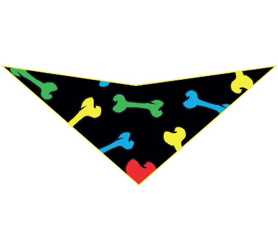 S3089 Bones Doggie Bandana, Black