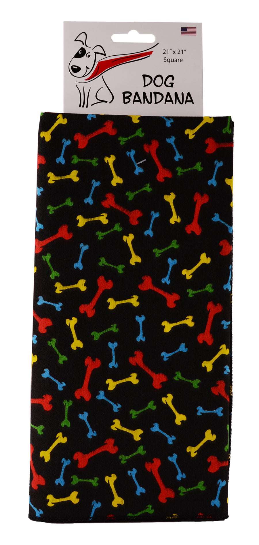SQ3089 Colorful Dog Bones Square, Black