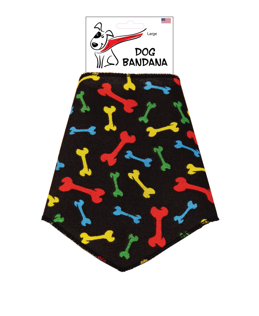 S3089 Bones Doggie Bandana, Black