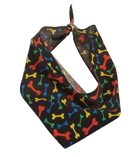S3089 Bones Doggie Bandana, Black