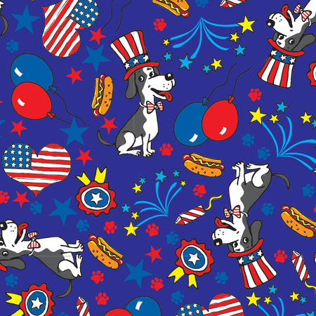 SQ3095 Patriotic Square Bandana Blue