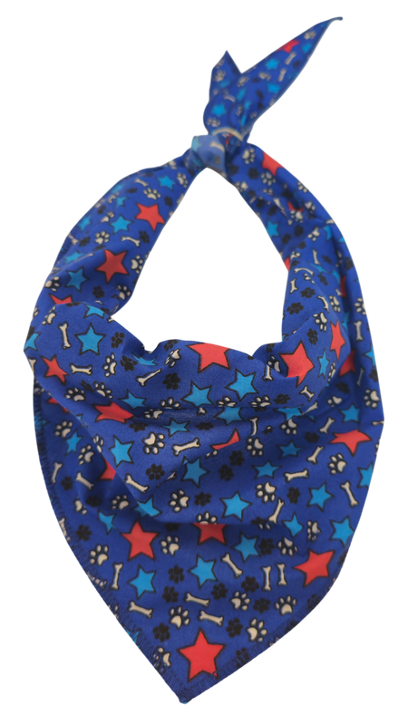 S3096 Paws, Bones & Stars Bandana, Blue