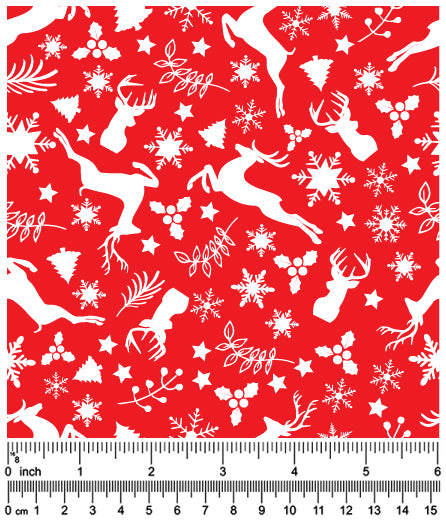 F7099 Christmas Fabric Red