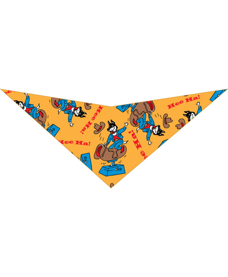 SA3009 Hee Ha Mechanical Bull Cowboy Doggie Bandana, Orange