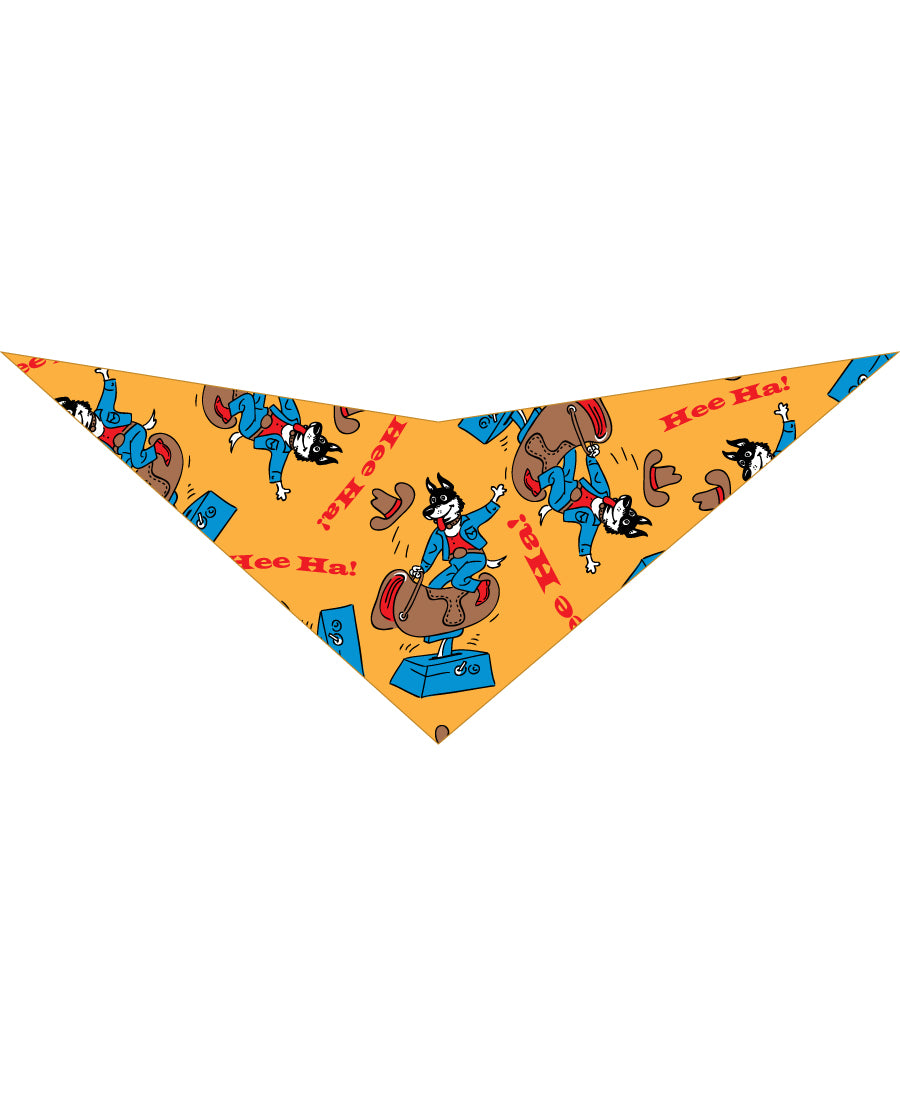 SA3009 Hee Ha Mechanical Bull Cowboy Doggie Bandana, Orange