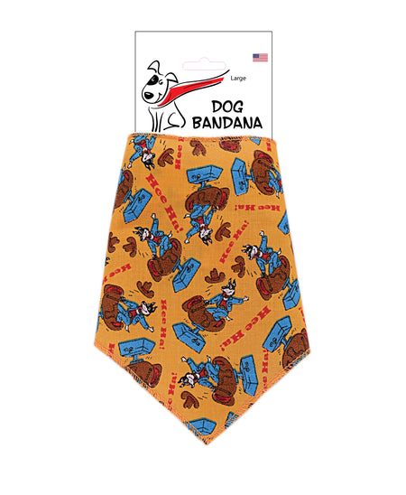 SA3009 Hee Ha Mechanical Bull Cowboy Doggie Bandana, Orange