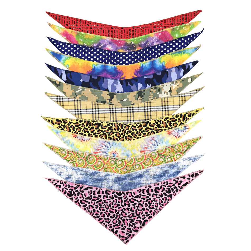 SPKS3 Bandanas Variety Pack Per Size - 12 assorted CASUAL bandanas