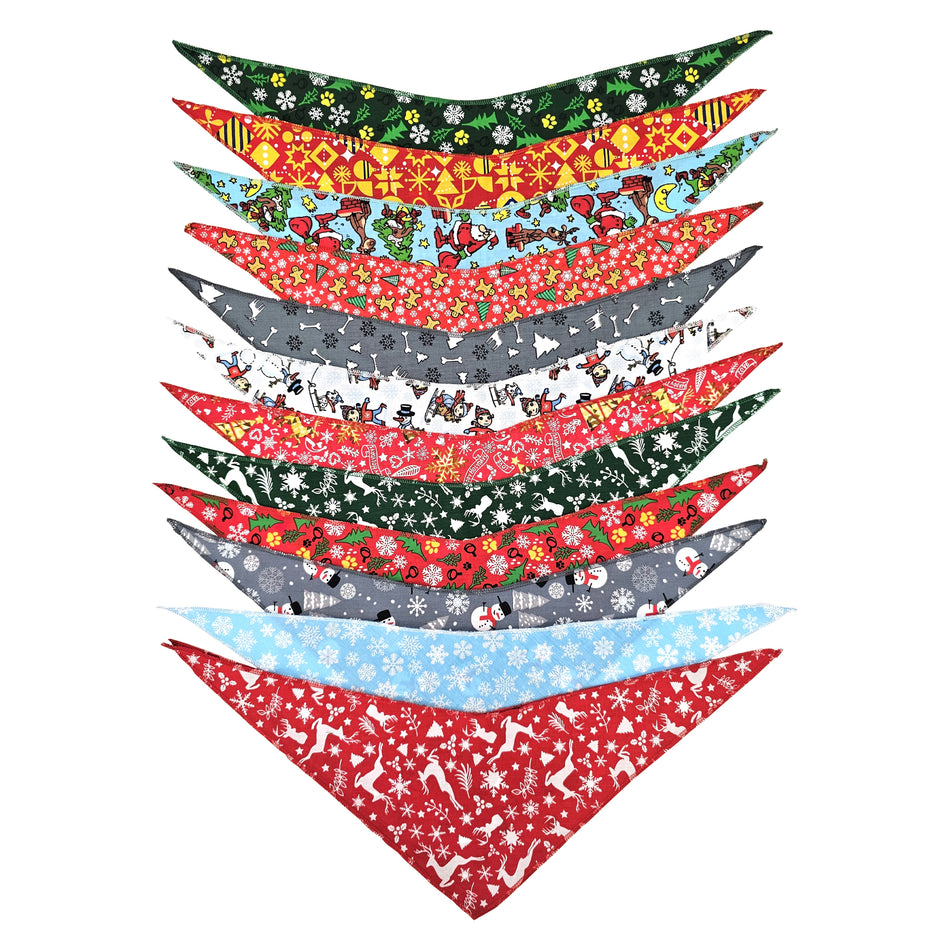 SPKS6 Bandanas Variety Pack Per Size - 12 assorted CHRISTMAS WINTER bandanas