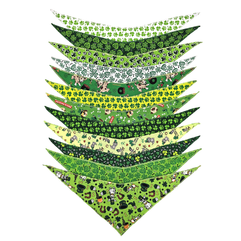 SPKS8 Bandanas Variety Pack Per Size - 12 assorted ST. PATRICK'S DAY bandanas