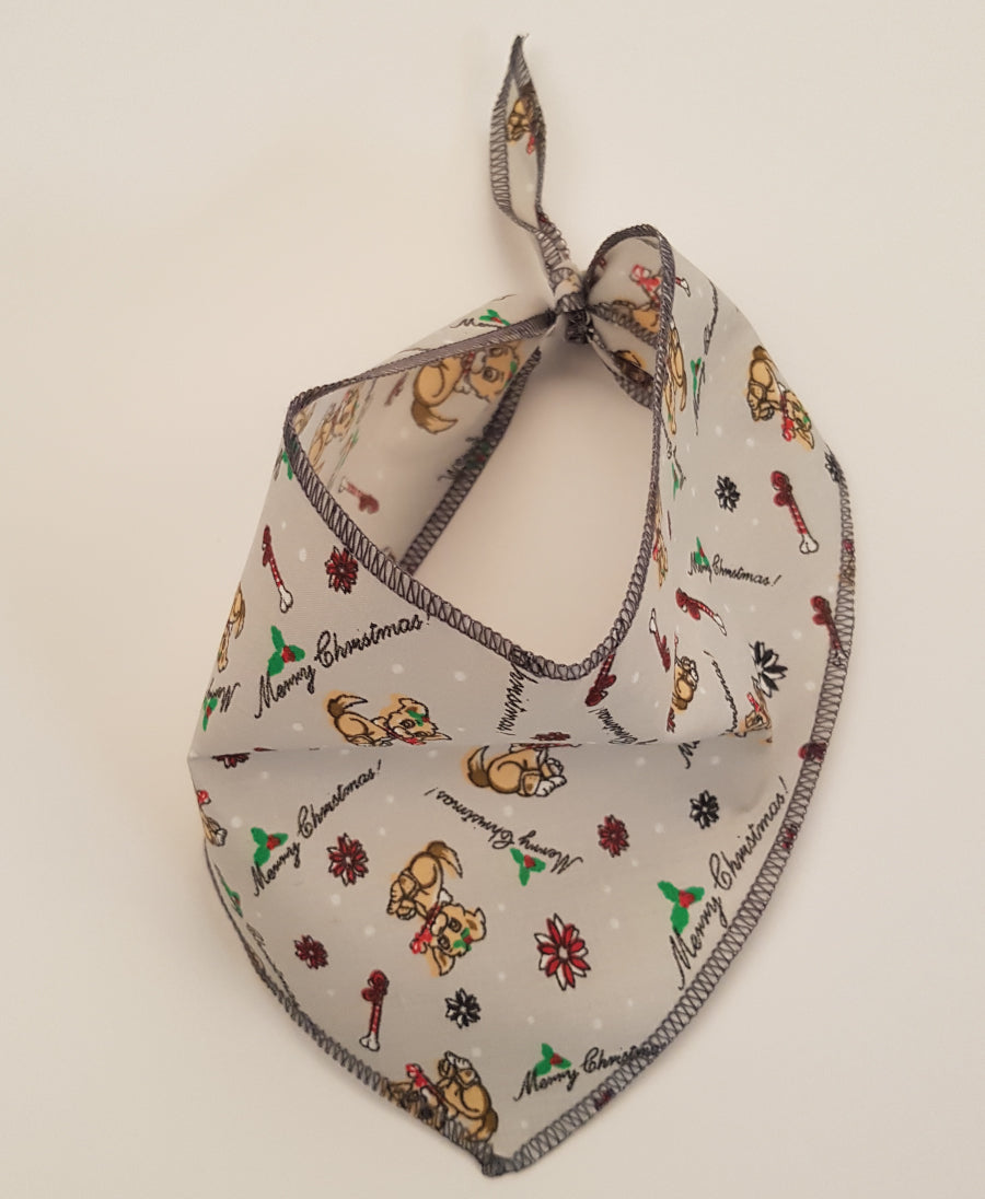 SA3172 Merry Christmas Doggie Bandana, Grey