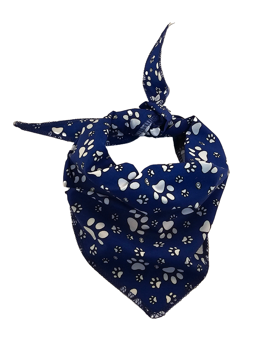 S3012 White Paws Bandana, Royal Blue 