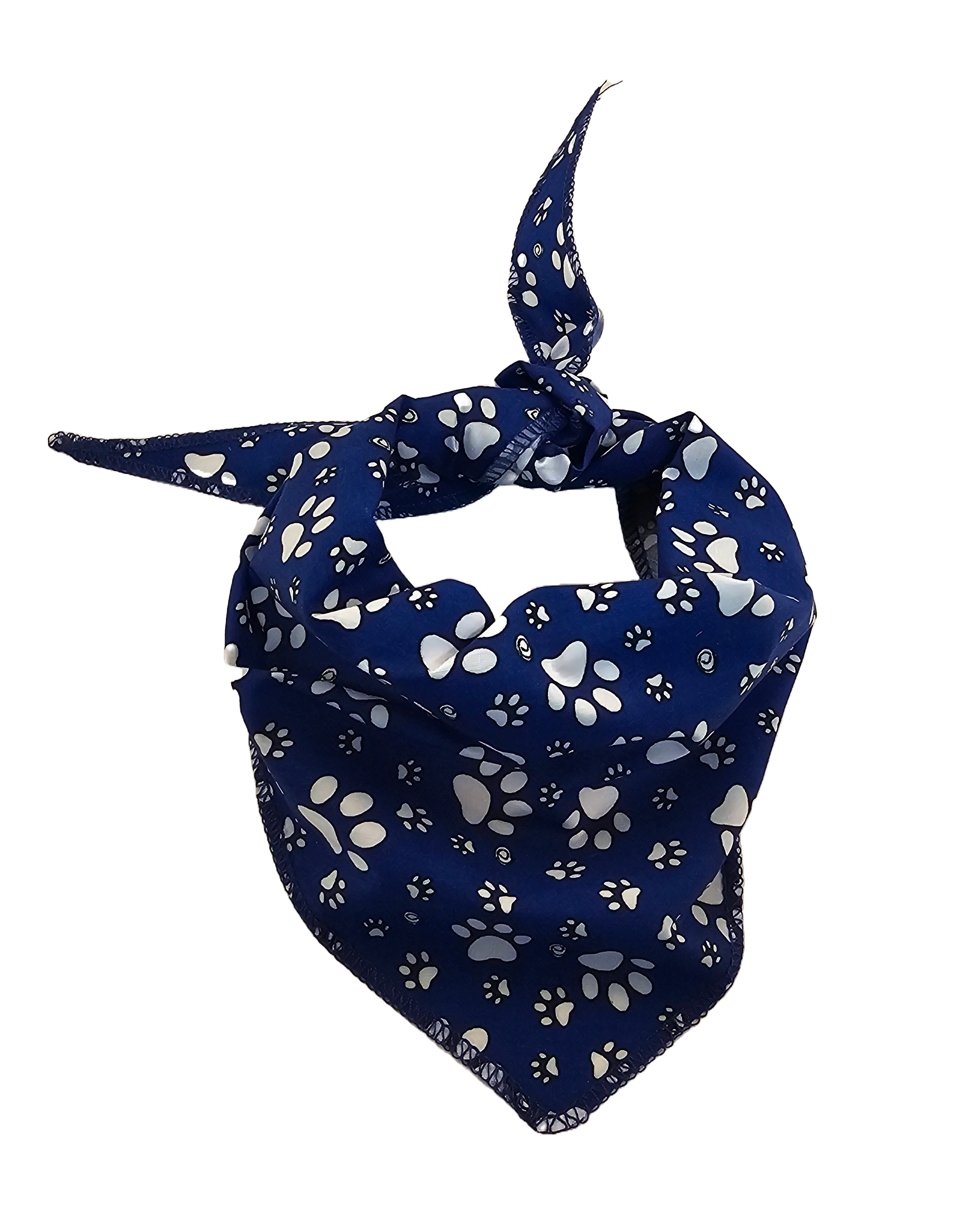 S3012 White Paws Bandana, Royal Blue 