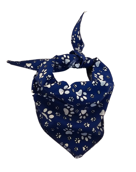 S3012 White Paws Bandana, Royal Blue 