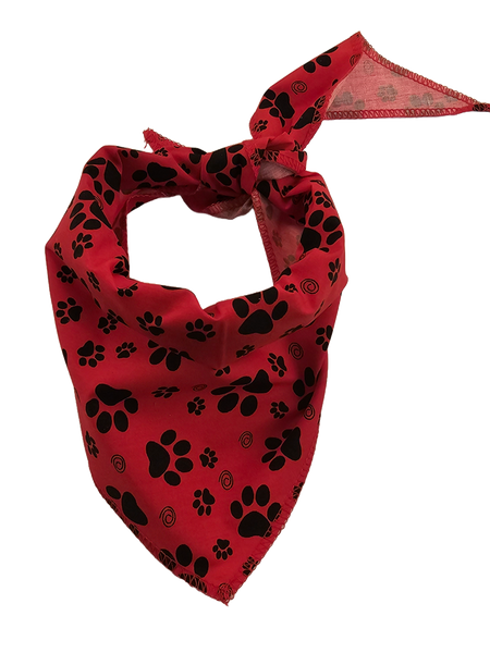 S3266 Paws Bandana, Red