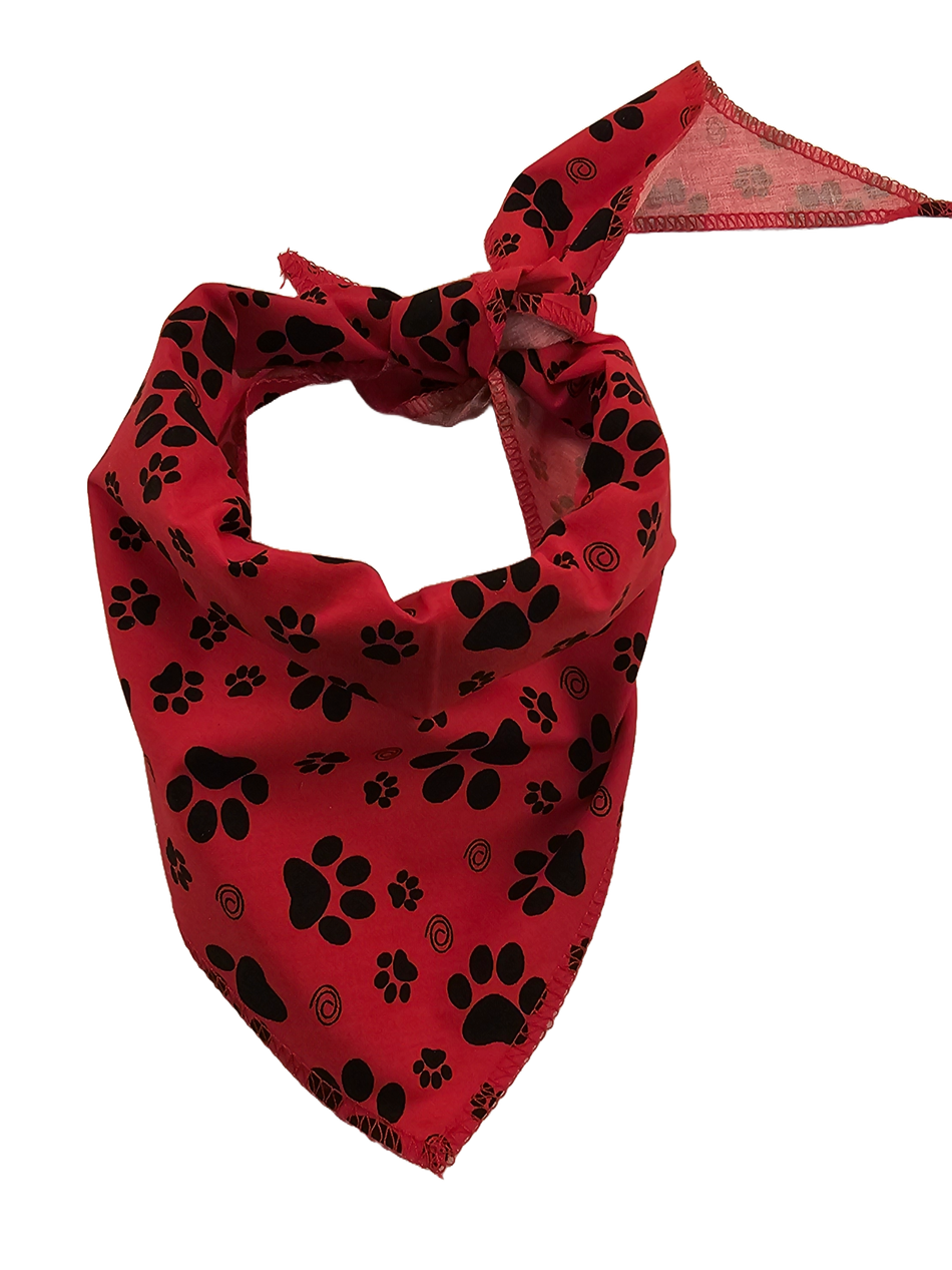 S3266 Paws Bandana, Red