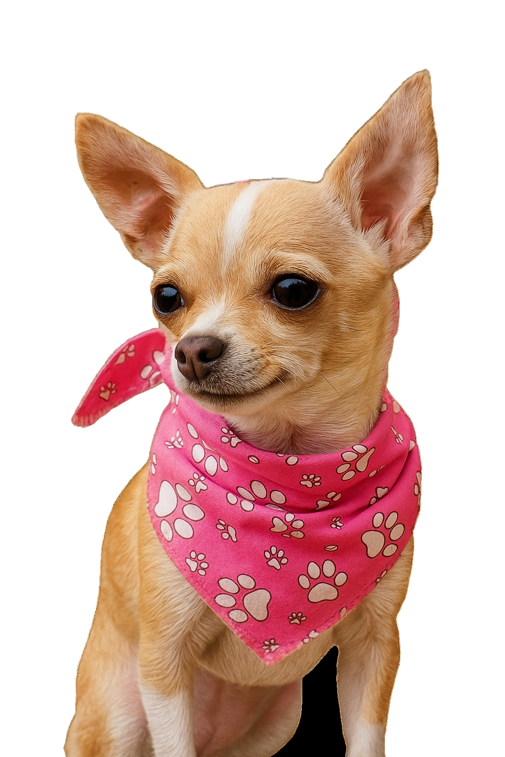 S3111 White Paws Bandana, Hot Pink